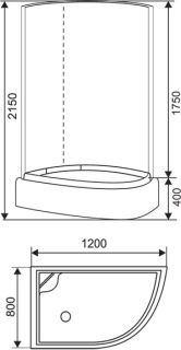 Душевая кабина Arcus style S-09 L 120х80х215